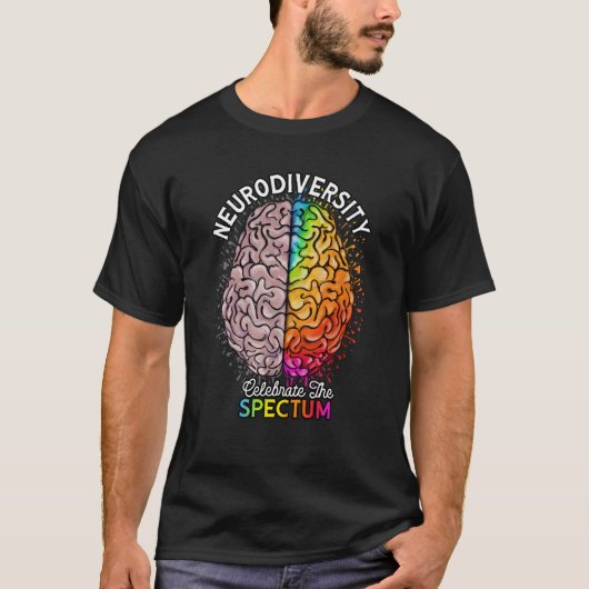 Neurodiversity Celebrate the Spectrum Men women ad Tシャツ (正面)