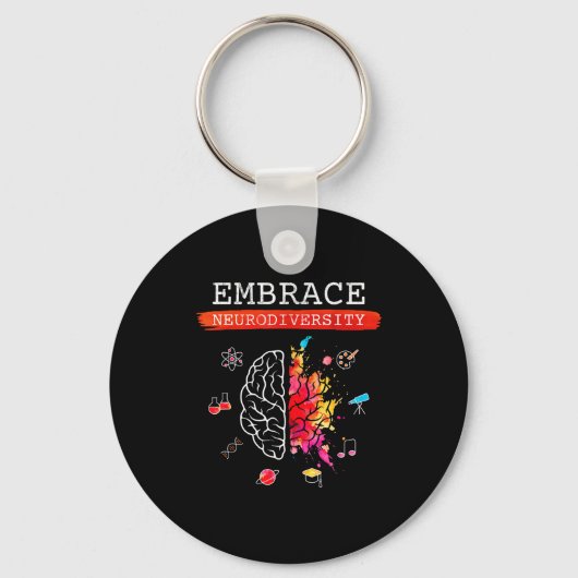 Neurodiversity Embrace Adhd Autism Asd Awareness G キーホルダー (正面)
