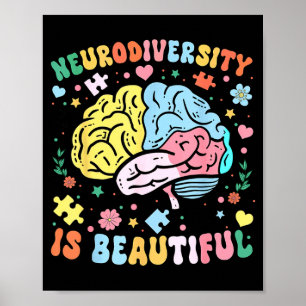 Neurodiversity is beautiful autism awareness menta ポスター