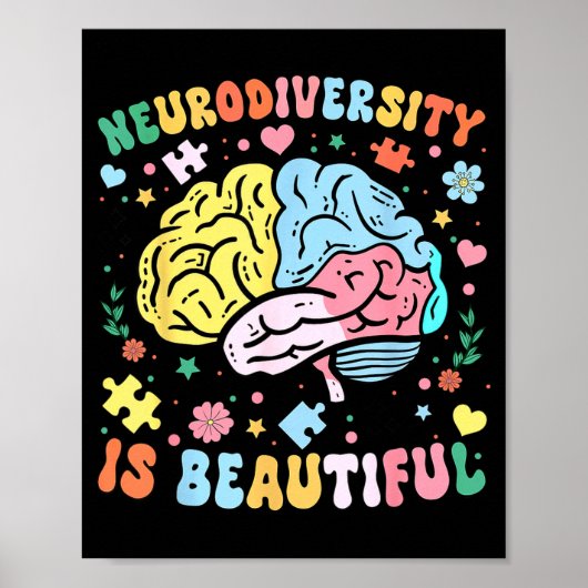 Neurodiversity is beautiful autism awareness menta ポスター (正面)