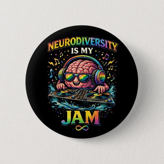 Neurodiversity Is My Jam 缶バッジ (正面)
