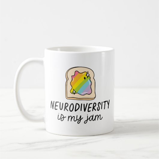 Neurodiversity Is My Jam Rainbow Toast コーヒーマグカップ (左)