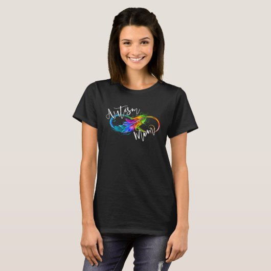 Neurodiversity Symbol Rainbow Infinity Autism Mom Tシャツ (正面フル)