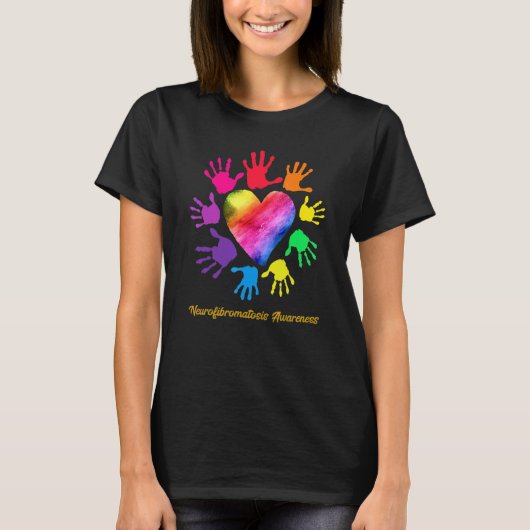 Neurofibromatosis Awareness Hands Neurofibromatosi Tシャツ (正面)