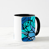 Neurografik blau modernes abstraktes Design マグカップ (正面右)