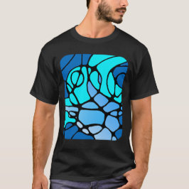 Neurografik blau modernes abstraktes Design Tシャツ