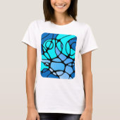 Neurografik blau modernes abstraktes Design Tシャツ (正面)