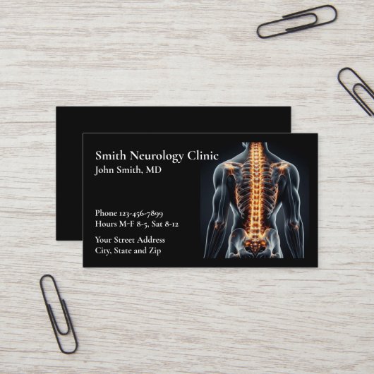 Neurologist Neurology Neurosurgeon Business Card 名刺 (正面/裏面インサイチュ)