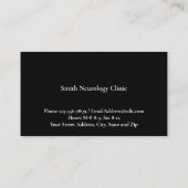 Neurologist Neurology Neurosurgeon Business Card 名刺 (裏面)