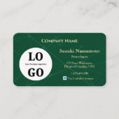 Neurology Business Card Custom Logo Emerald Green 名刺 (正面)