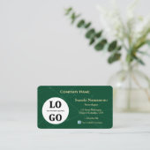 Neurology Business Card Custom Logo Emerald Green 名刺 (スタンド正面)