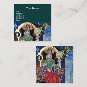 NEUROMANCER、星占い師、サイキック・リーダー・ブルー・グリーン スクエア名刺