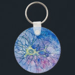 Neuron  Watercolour Blue - Keychain キーホルダー<br><div class="desc">Do you need an extra neuron to face everyday challenges?
Yeah,  you may take this cute Neuron with you!
This watercolour neuron is insipred by a microscopy image found in a scientific paper.</div>