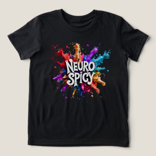 NEUROSPICY ニューロスパイシー 神経多様性 自閉症 ADHD 読字障害 トライブレンドTシャツ (デザイン正面)