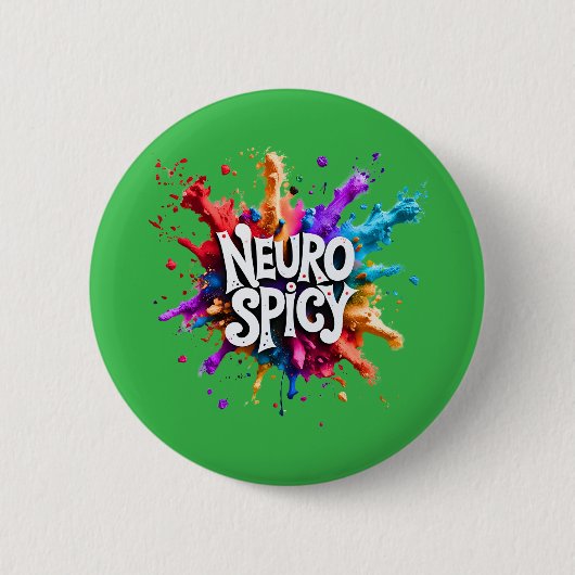 NEUROSPICY ニューロスパイシー 神経多様性 自閉症 ADHD 読字障害 缶バッジ (正面)