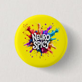NEUROSPICY ニューロスパイシー 神経多様性 自閉症 ADHD 読字障害 缶バッジ (正面)