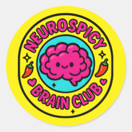 Neurospicy Brain Club Inclusive Neurodivergent ラウンドシール