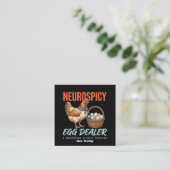 Neurospicy Egg Dealer ビンテージ雌鶏 レアテクスチャー スクエア名刺 (スタンド正面)