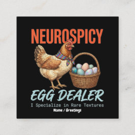 Neurospicy Egg Dealer ビンテージ雌鶏 レアテクスチャー スクエア名刺