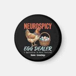 Neurospicy Egg Dealer Vintage Hen Rare Textures  マグネット