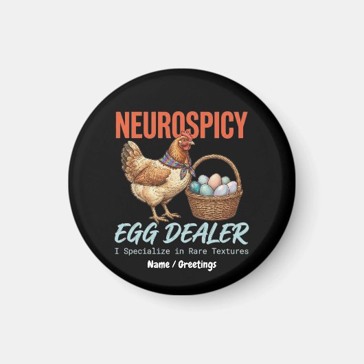 Neurospicy Egg Dealer Vintage Hen Rare Textures  マグネット (正面)