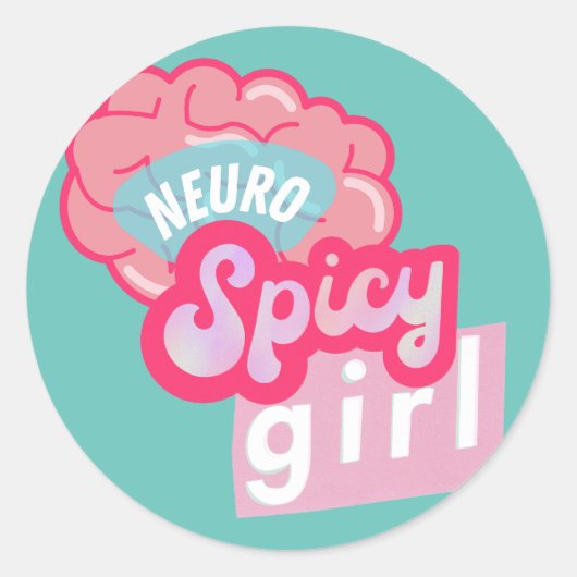 『NeuroSpicy girl』神経多様性 ラウンドシール (正面)