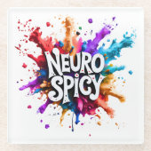 NEUROSPICY neurodiversity autism adhd dyslexia ガラスコースター (正面)