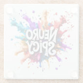 NEUROSPICY neurodiversity autism adhd dyslexia ガラスコースター (裏面)