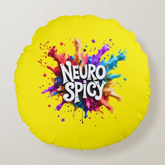 NEUROSPICY neurodiversity autism adhd dyslexia ラウンドクッション (正面)