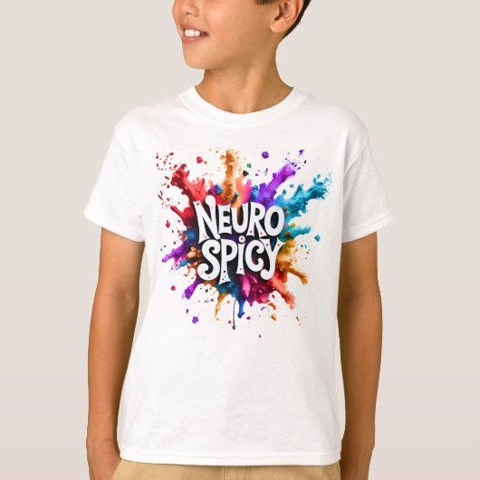 NEUROSPICY neurodiversity autism adhd dyslexia Tシャツ (正面)