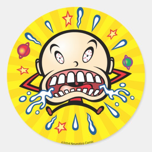 Neuroticoの泣き虫の漫画のロゴのステッカー2 ラウンドシール (正面)