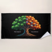 Neurotypical vs. Neurodiverse ビーチタオル (正面)