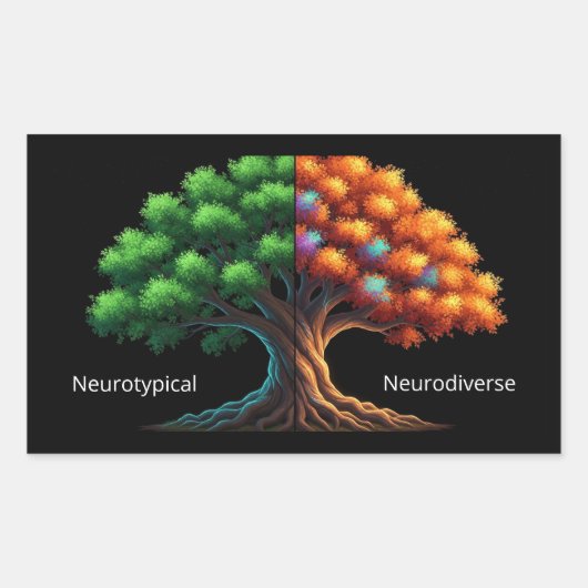 Neurotypical vs. Neurodiverse 長方形シール (正面)