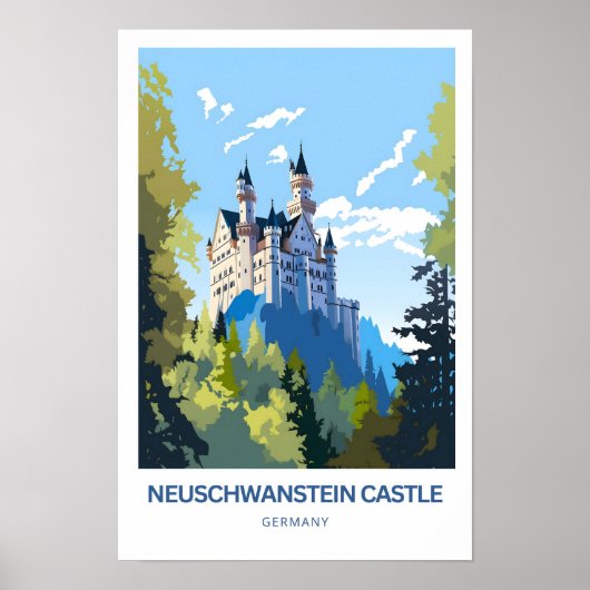Neuschwanstein城ドイツ旅行ポスター ポスター (正面)