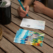 Neuschwanstein城ドイツ水彩絵葉書 招待状