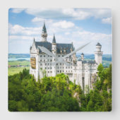 Neuschwanstein城装飾写真 スクエア壁時計 (正面)