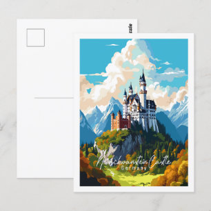 Neuschwanstein Castleドイツのヴィンテージ旅行地 ポストカード