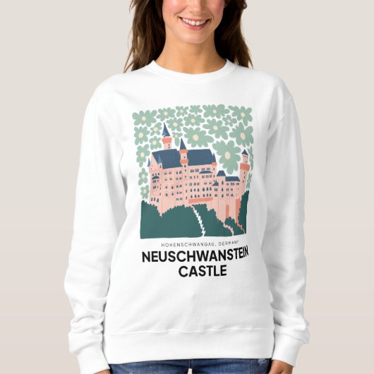 Neuschwanstein Castleドイツ旅行フローラアート スウェットシャツ (正面)