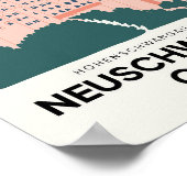 Neuschwanstein Castleドイツ旅行フローラアート ポスター (角)