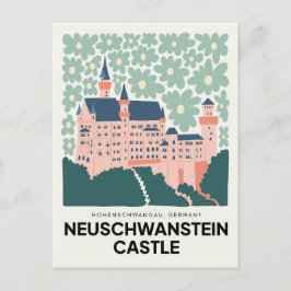 Neuschwanstein Castleドイツ旅行フローラアート ポストカード
