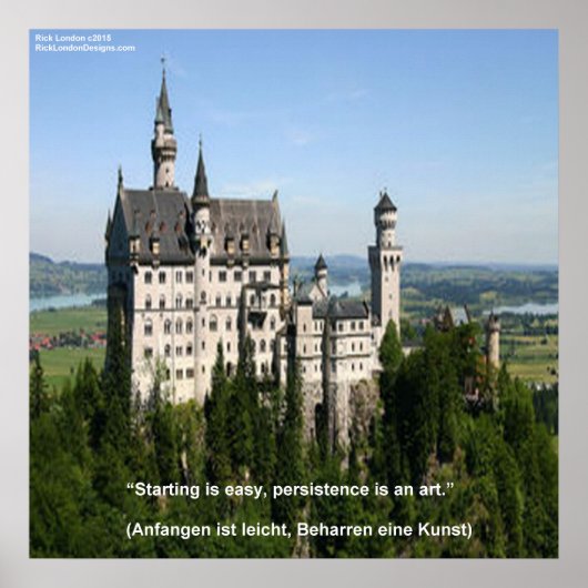 Neuschwanstein Castle & Germanことわざポスター ポスター (正面)
