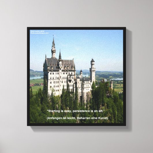 Neuschwanstein Castle & German引用文キャンバスプリント キャンバスプリント (正面)