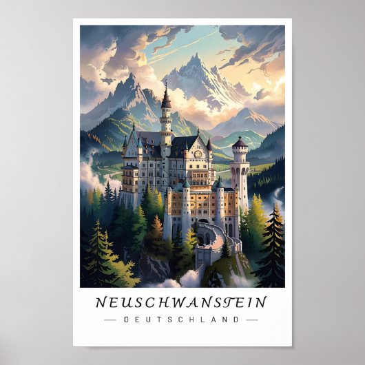 Neuschwanstein Castle Germany Wall Art, Bavaria ポスター (正面)