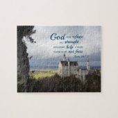 neuschwanstein castle, psalm 46 1-2聖書の聖句 ジグソーパズル (横)