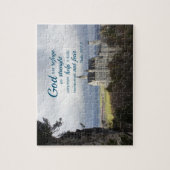 neuschwanstein castle, psalm 46 1-2聖書の聖句 ジグソーパズル (縦)
