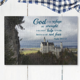 neuschwanstein castle, psalm 46 1-2聖書の聖句 ジグソーパズル