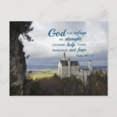 neuschwanstein castle, psalm 46 1-2聖書の聖句 ポストカード (正面)