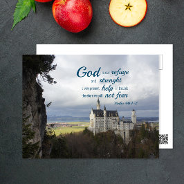 neuschwanstein castle, psalm 46 1-2聖書の聖句 ポストカード