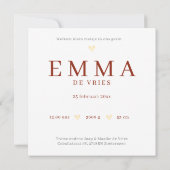 Neutraal Boho Wieg Bloemen  Aardetinten geboorte カード (裏面)