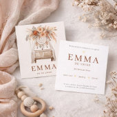 Neutraal Boho Wieg Bloemen  Aardetinten geboorte カード